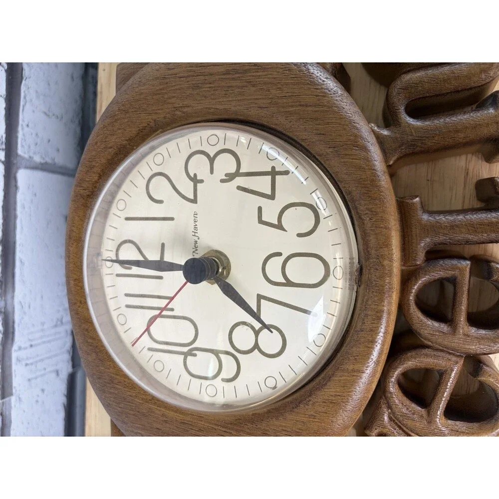 Home Sweet Home Wall Clock Burwood Vintage Working Mint